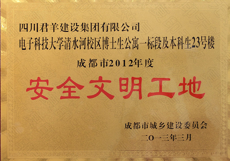 电子科大净水河校区安全文化工地